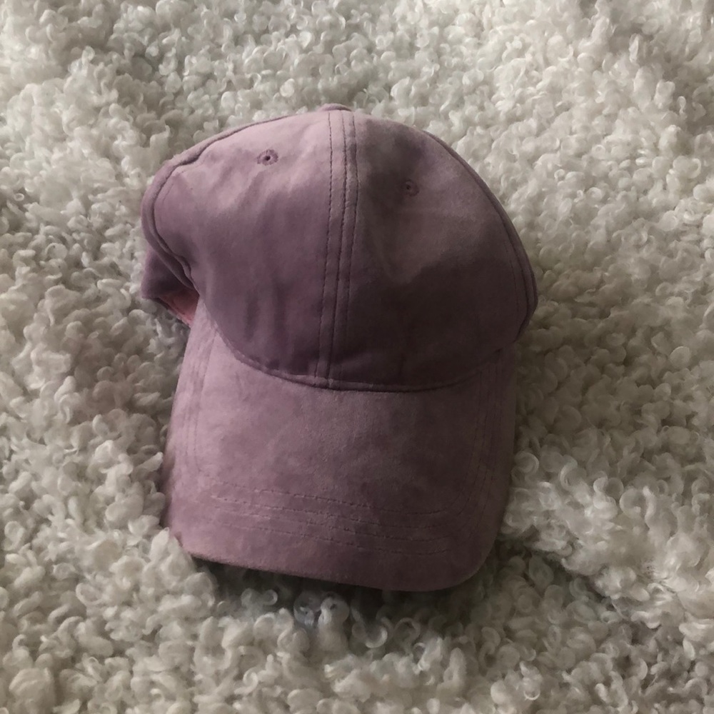 Lavender Faux Suede Baseball Cap